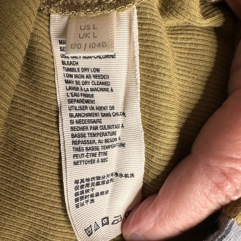 We The Free Olive and Blue/Grey Women's Top - Picture 7 of 7